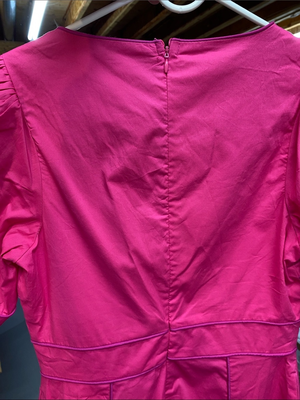 Beautiful Pink Dress with Peak-a-boo & Piping Details  and pockets.😎 - Picture 3 of 3